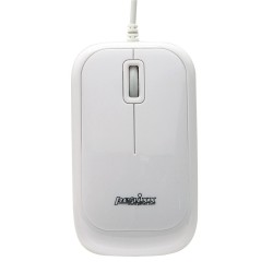 PERIMICE-207 Ratón óptico blanco con brillo piano