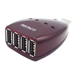 Hub USB Burdeos. 1 entrada-4 salidas Tipo-A