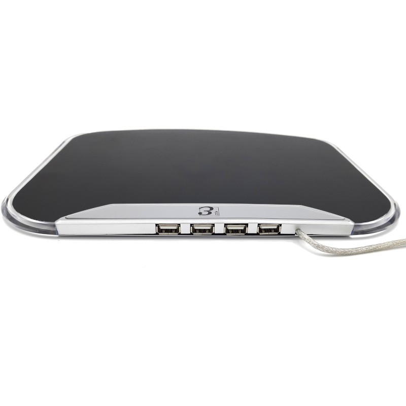 Alfombrilla para ratón con Hub USB. LED azul