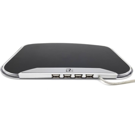 Alfombrilla para ratón con Hub USB. LED azul