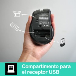 Ratón Inalámbrico Perixx 621, Diseño Ergonómico