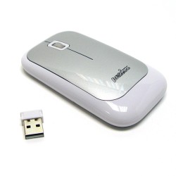 PERIMICE-704 Ratón wireless Blanco. Vista lateral izquierda