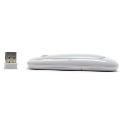 PERIMICE-704 Ratón wireless Blanco. Vista perfil