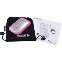 PERIMICE-706 Ratón wireless  Rosa y Plata. Contenido embalaje