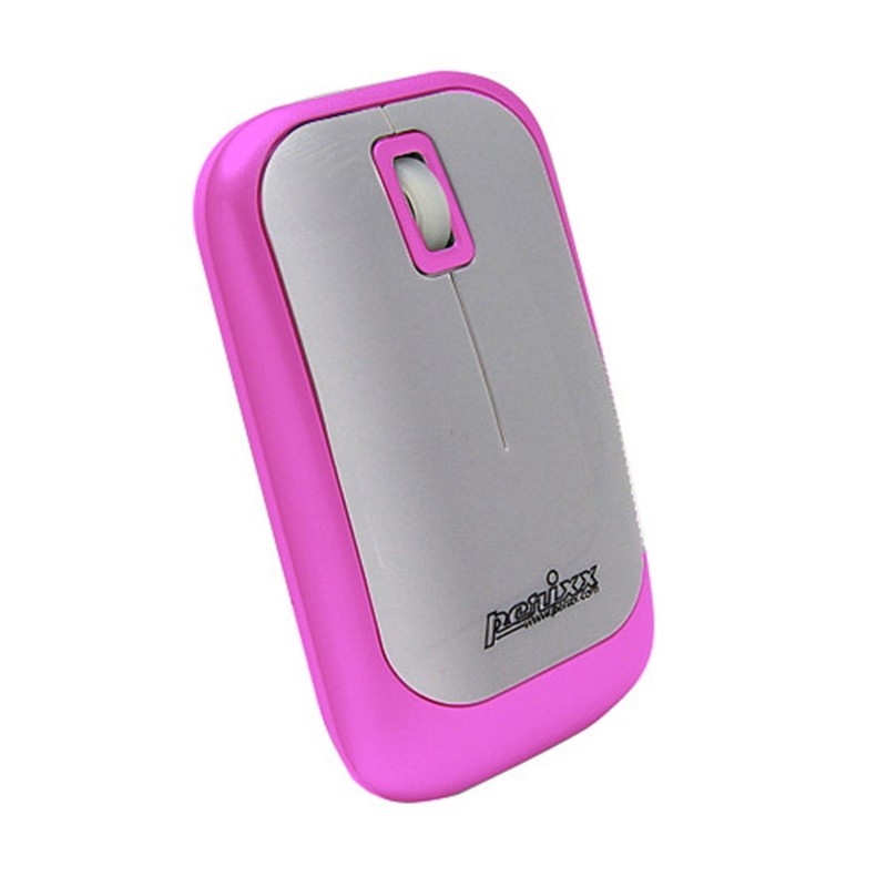 PERIMICE-706 Ratón wireless  Rosa y Plata. Lateral