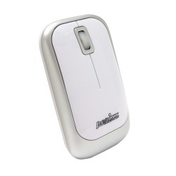 PERIMICE-706 Ratón wireless  Blanco brillo y Plata. Lateral