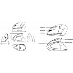 PERIMICE-713N. Ratón ergonómico vertical. Esquema diseño